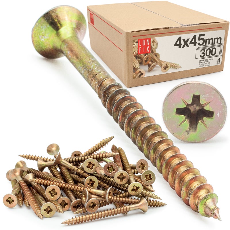 Wkręty do drewna uniwersalne 4x45mm 300szt.