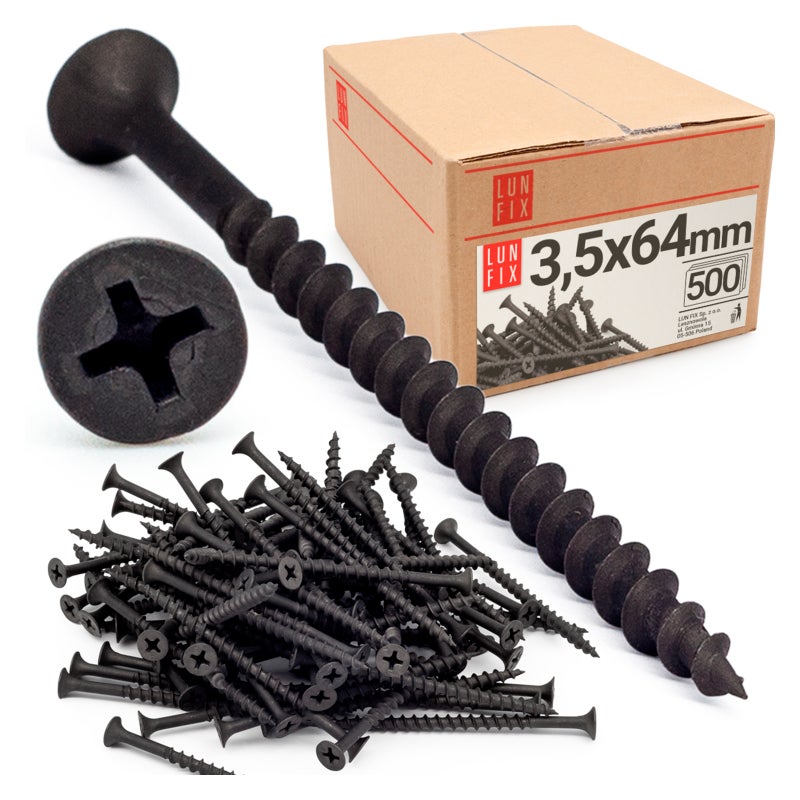 Wkręty do kartongipsu do drewna 3,5x64mm 500szt.