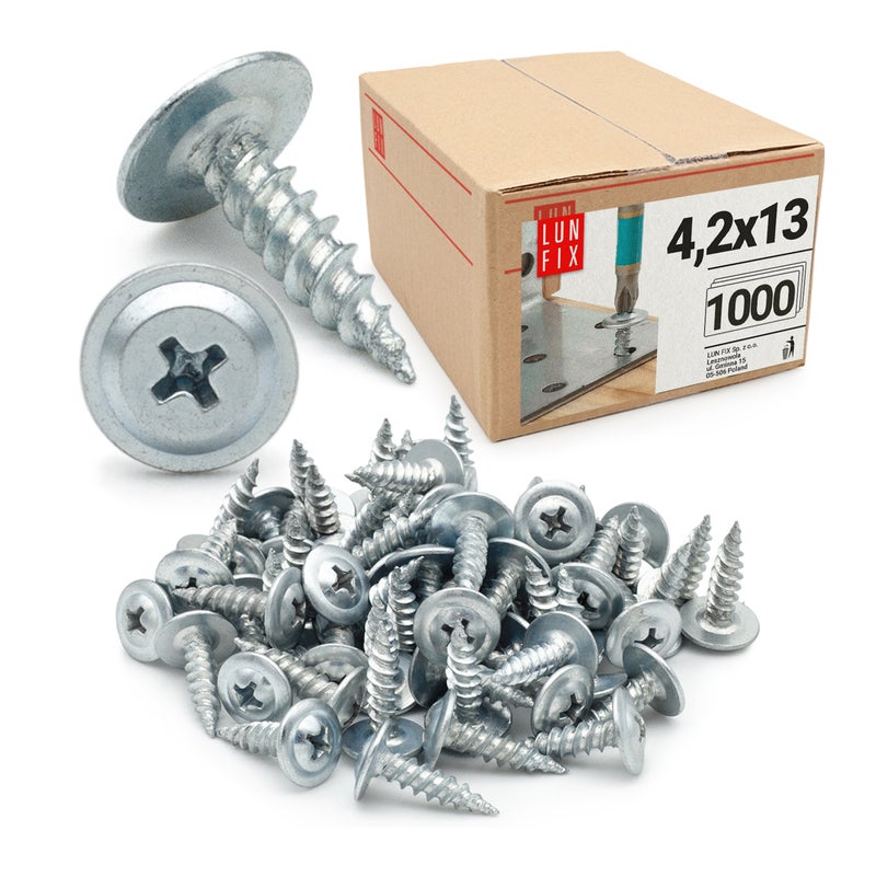 Wkręty do metalu z łbem podkładkowym 4,2x13mm 1000szt.