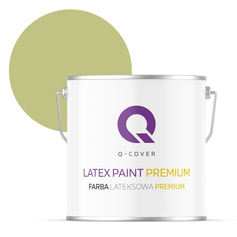 Q-Cover Farba Lateksowa Premium Plamoodporna do Ścian i Sufitów  Groszkowy H2451 Głęboki Mat 5L