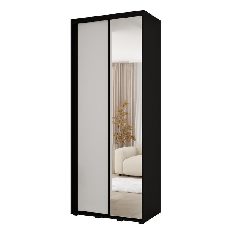 Minio go for it, Szafa z drzwiami przesuwnymi Vado, 100 x 60 cm, czarny/biały/czarny