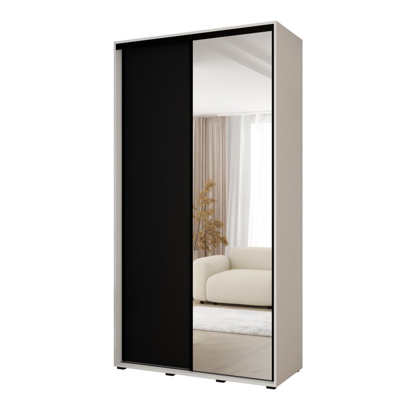 Minio go for it, Szafa z drzwiami przesuwnymi Vado, 130 x 45 cm, biały/czarny/czarny