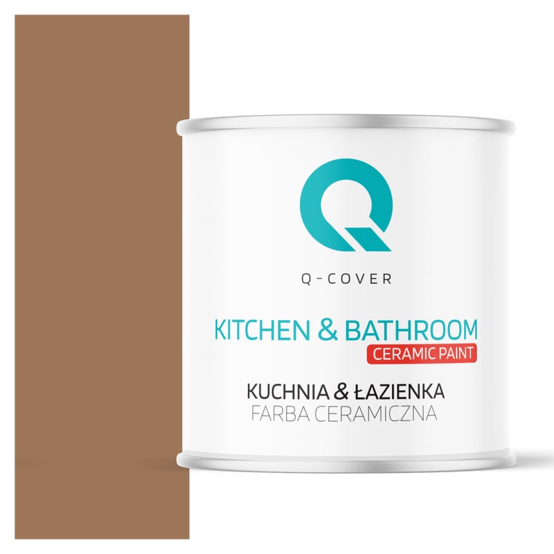 Q-Cover Farba Ceramiczna Kuchnia & Łazienka  Brązowy H5018 Głęboki Mat 2L