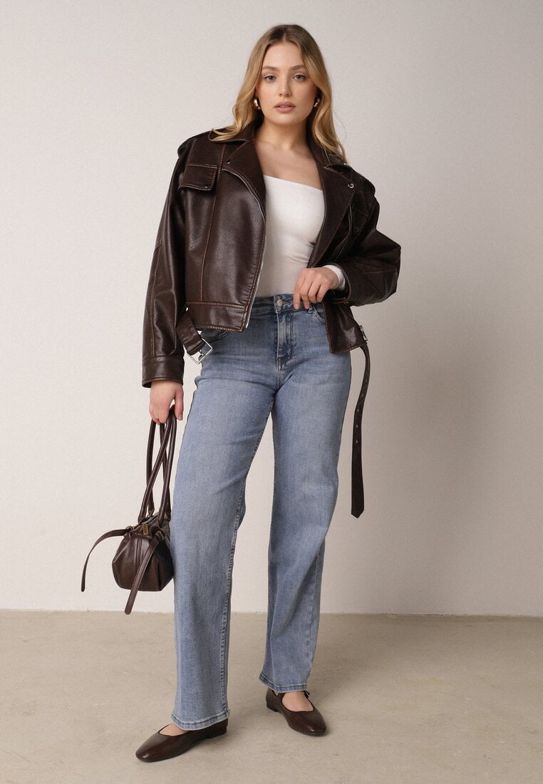 Niebieskie Szerokie Jeansy z Regularnym Stanem z Bawełną i Domieszką Wiskozy Lairoe