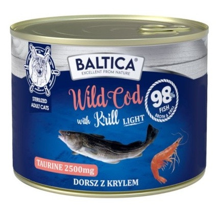 BALTICA Excellent Dorsz z krylem Light - mokra karma dla kota - 185g