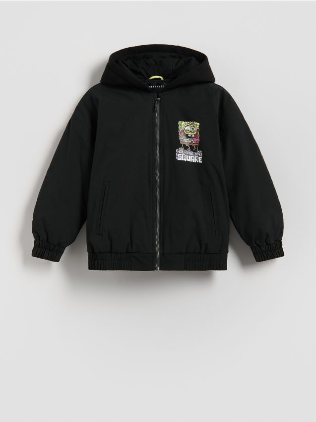 Reserved - Kurtka bomber Spongebob - czarny