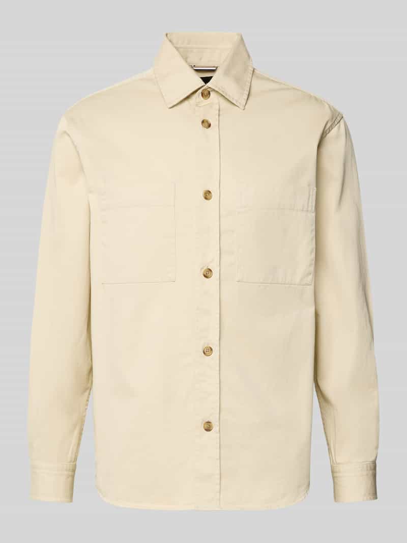 Kurtka koszulowa o kroju relaxed fit z czystej bawełny model ‘H-OWEN-K-2PP-261’