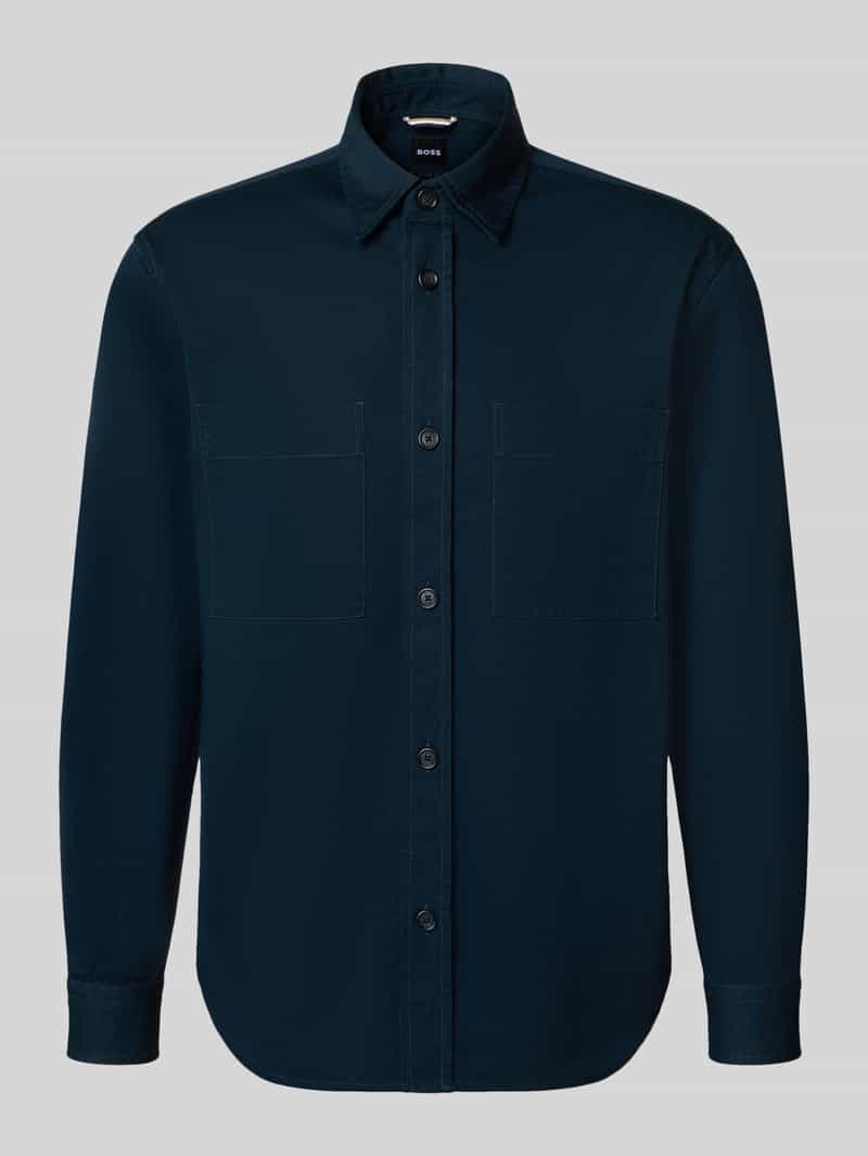 Kurtka koszulowa o kroju relaxed fit z czystej bawełny model ‘H-OWEN-K-2PP-261’