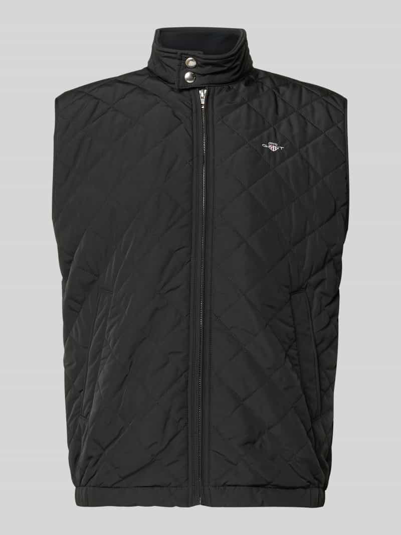 Kamizelka o kroju regular fit ze stójką i pikowaniem