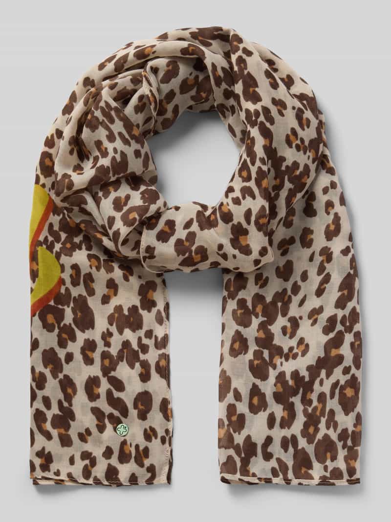 Szal ze zwierzęcym nadrukiem na całej powierzchni