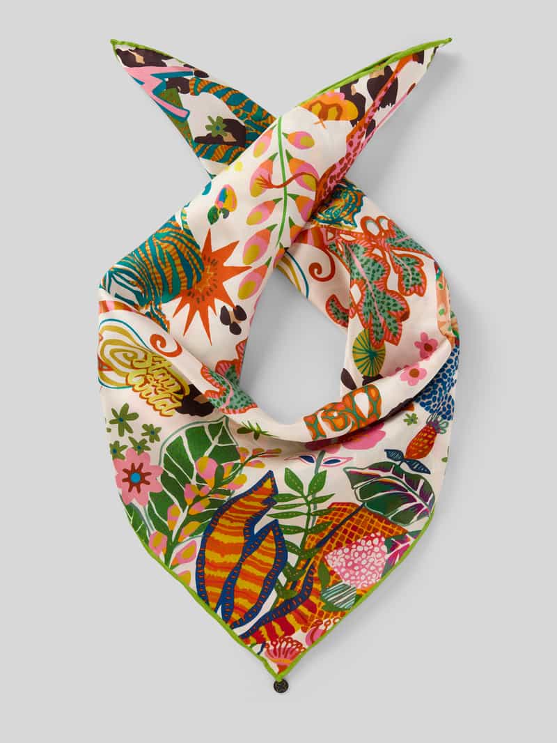 Chusta jedwabna z kwiatowym nadrukiem z motywem model ‘Nicki’