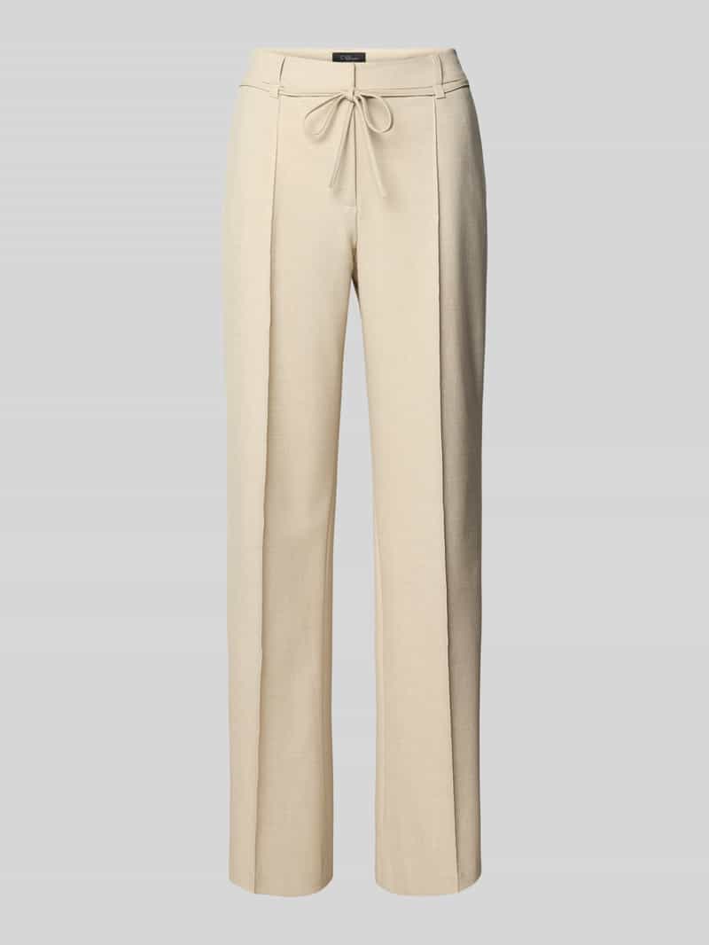 Spodnie materiałowe z szerokimi nogawkami z dodatkiem wiskozy