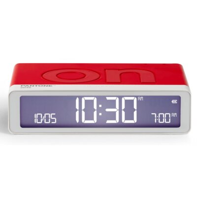 Budzik LEXON Flip Classic X Pantone Czerwony