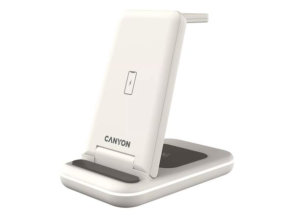 CANYON Ładowarka bezprzewodowa WS-304 15W 3w1 Cosmic Latte CNS-WCS304CL