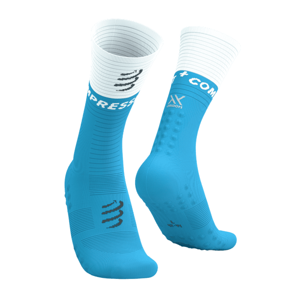 COMPRESSPORT Skarpetki kompresyjne do biegania MID COMPRESSION SOCKS V2.0 norse blue/white