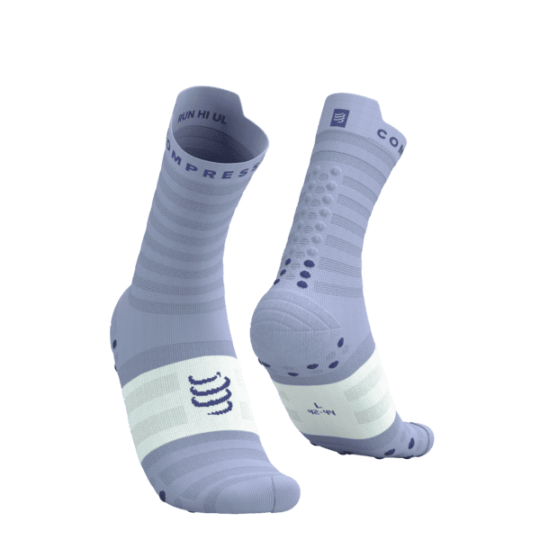 COMPRESSPORT Skarpetki do biegania PRORACING SOCKS V4 ULTRALIGHT RUN HIGH lavender/white