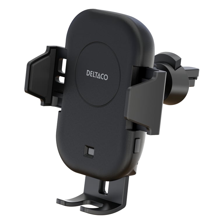 Deltaco QI-C1001 ładowarka do urządzeń przenośnych Smartfon Czarny Zapalniczka Bezprzewodowe ładowanie Szybkie ładowanie Automatyczna