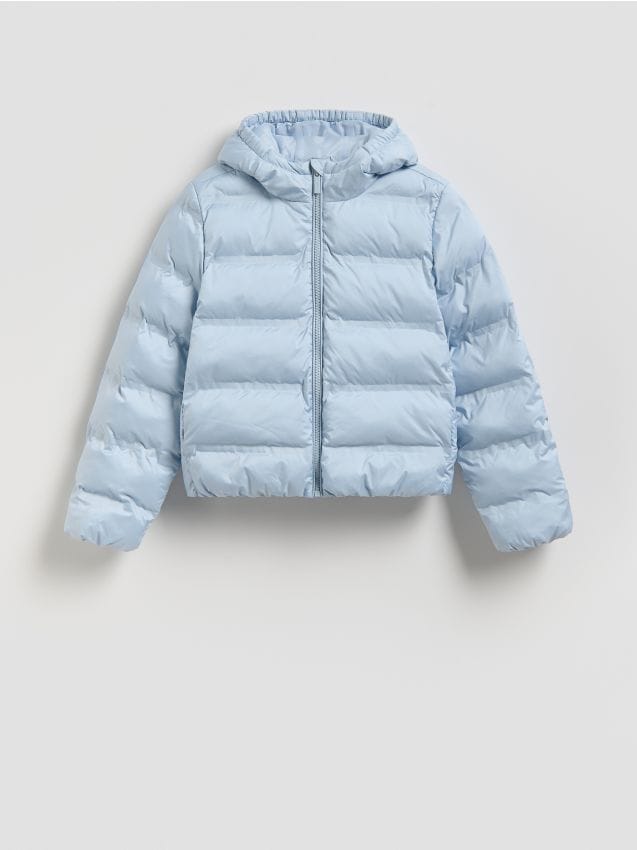 Reserved - Pikowana kurtka z kapturem - jasnoniebieski