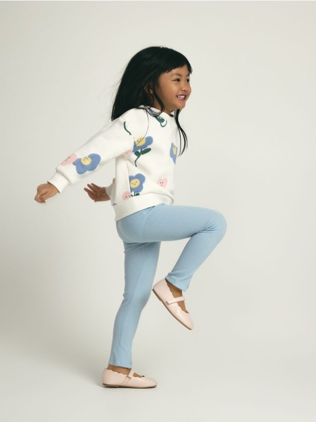 Reserved - Legginsy z rozcięciami - jasnoniebieski