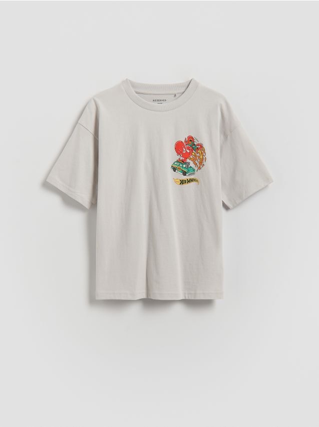 Reserved - T-shirt Hot Wheels - jasnoszary