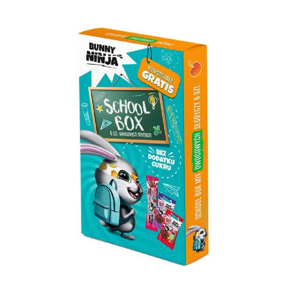 Bunny Ninja School Box owocowe słodycze 93 g - słodycze lub przekąska