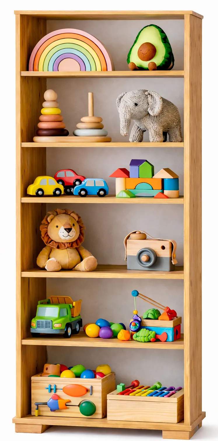 Wysoki regał na zabawki 70 cm dąb craft złoty P1-B38