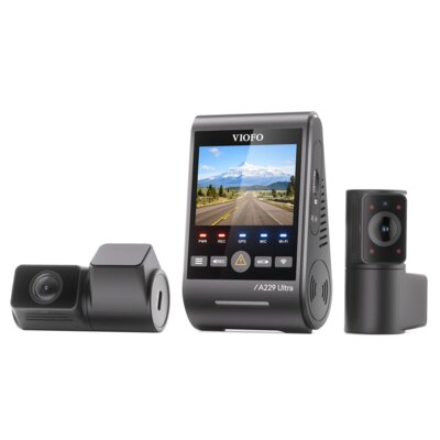 VIOFO Wideorejestrator  A229 Ultra + kamera tylna + kamera wewnętrzna