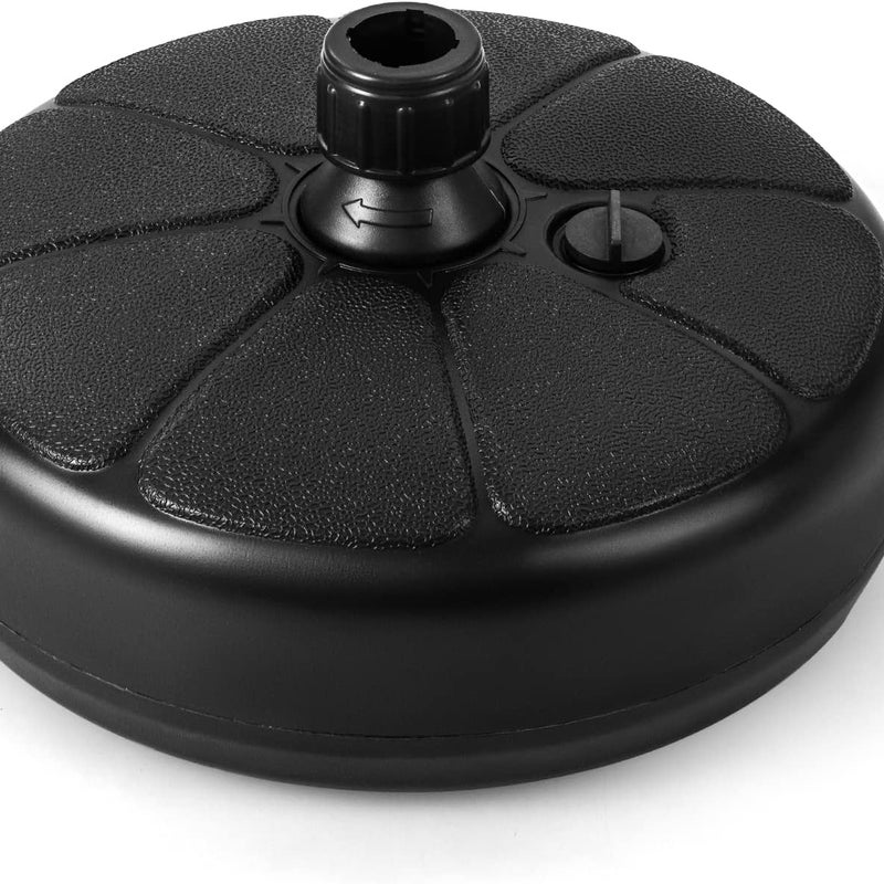 Okrągła Podstawa Parasola z Możliwością Napełniania, Podstawka Parasola Wypełniona Wodą i Piaskiem, Pasuje do Słupków Parasola o Średnicy 38 mm