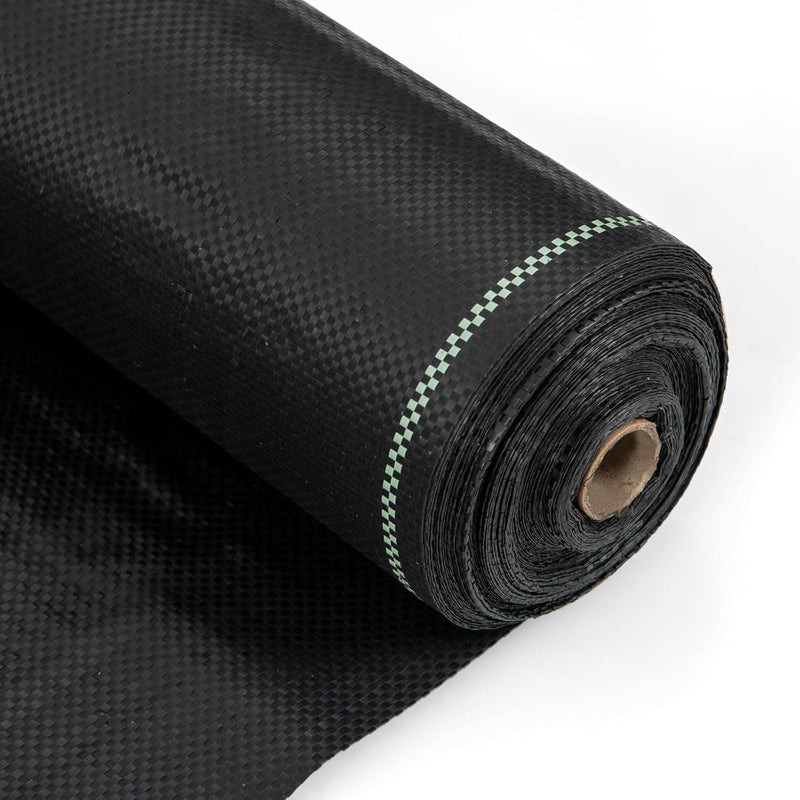 50 m² Folia do Ściółkowania Przeciw Chwastom, Geowłóknina o Doskonałej Przepuszczalności, do Ogrodu, Alei, Szklarni (2 x 25 m, 100 g/m²)