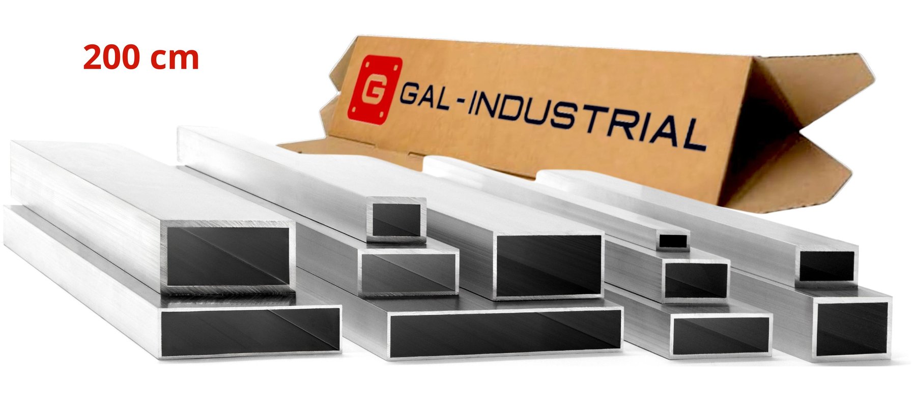 Gal Industrial Profil Aluminiowy 120x20x1,5 mm 200 cm Rura Prostokątna Aluminium Na wymiar