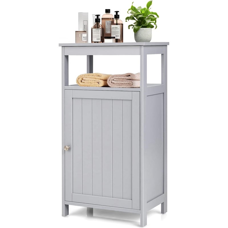 Szafka Łazienkowa, Półka z Otwartą Przegrodą i Regałem, 2 Półki Wewnętrzne o Regulowanej Wysokości, Szafka Podwyższona 45 x 30 x 84 cm