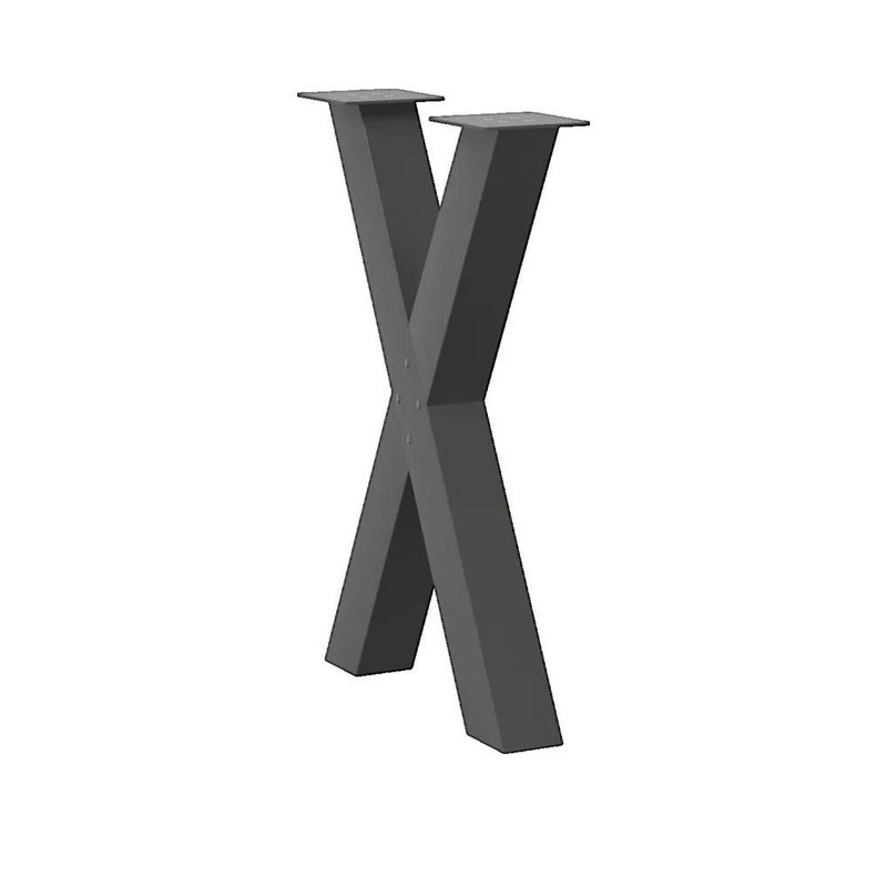 Nogi do Stołu Jadalnianego vidaXL Metalowe X Kształt Szary 2 sztuki