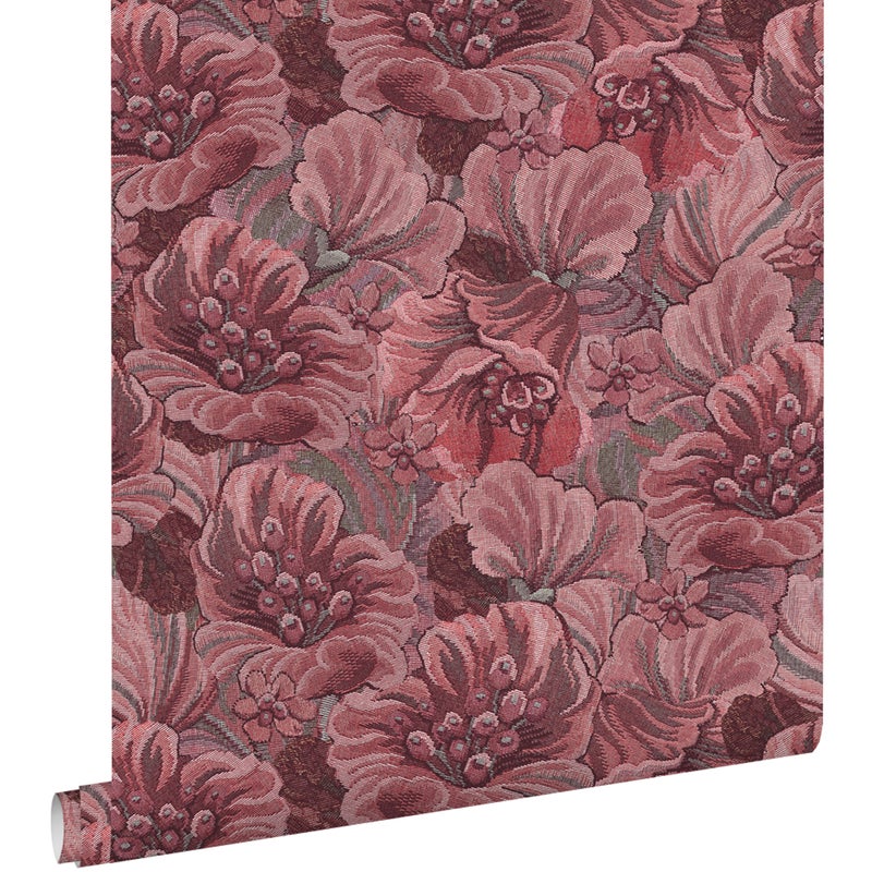 Tapeta kwiatowy wzór fioletowego mauve - 50 x 900 cm - ESTAHOME