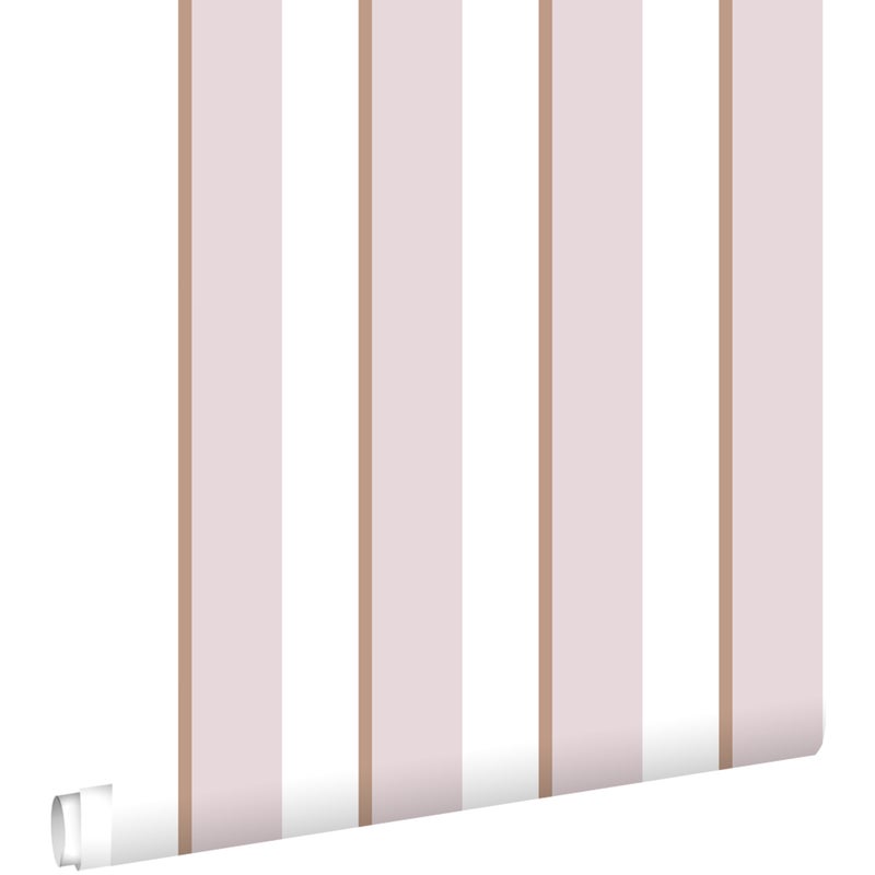 Tapeta paski liliowo fioletowymIbiałym - 50 x 900 cm - ESTAHOME
