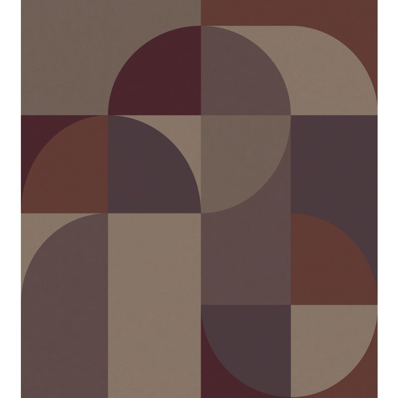 Fototapeta koła w stylu Bauhaus ciemny brązIciemnego fioletu - 2.5 x 2.79 m - ESTAHOME