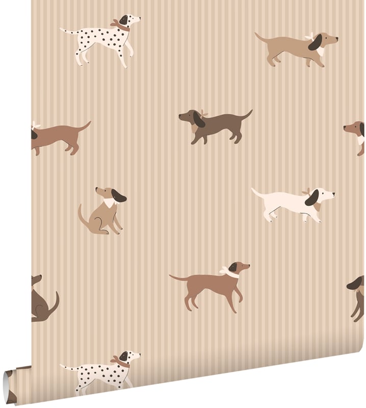 Tapeta psy beżowymIbrązowym - 50 x 900 cm - ESTAHOME