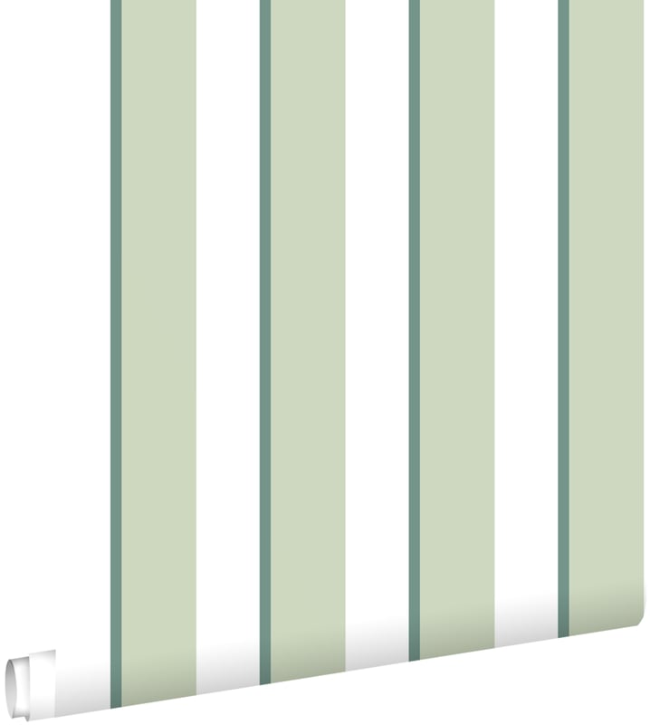 Tapeta paski zielonymIbiałym - 50 x 900 cm - ESTAHOME