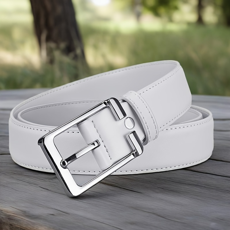 TEMU Pas Męski Biały, Casual Biznesowy, Długość 115–125 cm, Idealny na Prezent