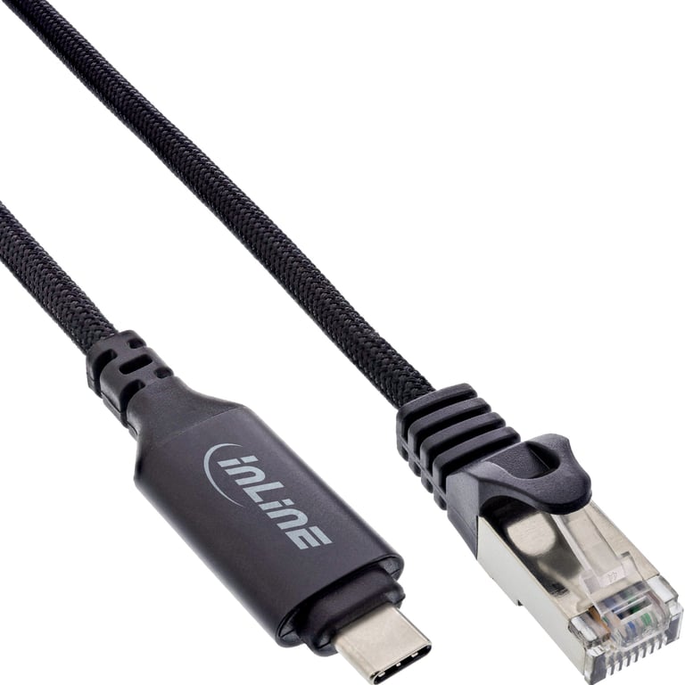 InLine 33381B kabel USB 2.0/3.2 Gen 1 (3.1 Gen 1) 5 m USB Type-C RJ-45 Czarny