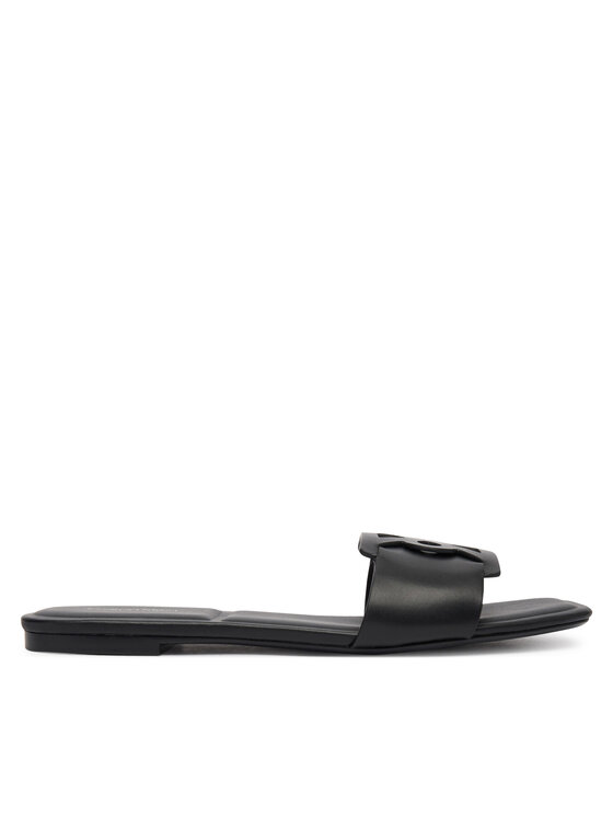 Calvin Klein Klapki Square Flat Sandal Emblem HW0HW03128 Czarny