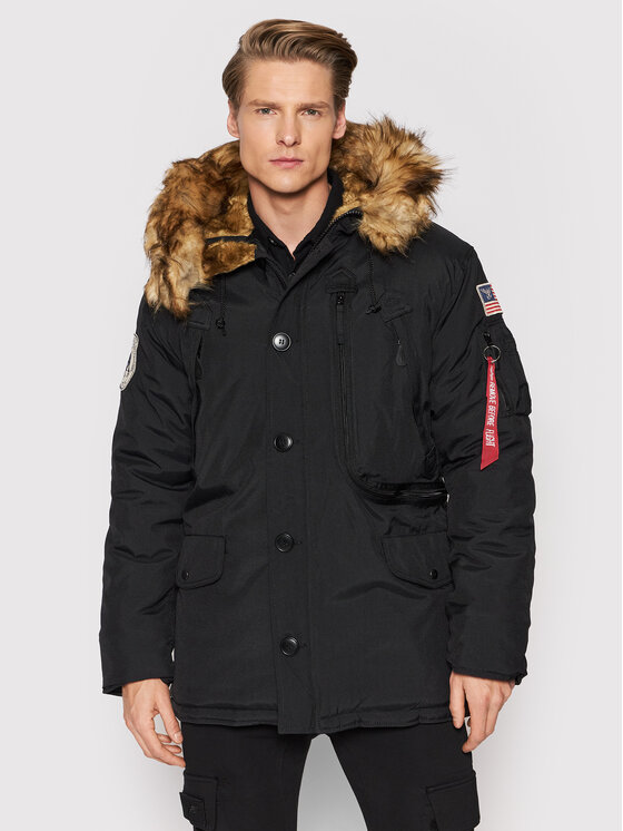 Alpha Industries Kurtka zimowa 123144 Czarny Regular Fit