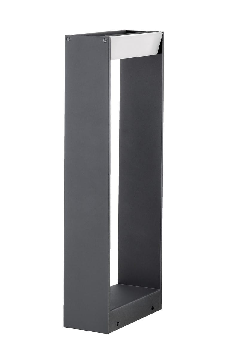 Luces Exclusivas MONTEROS LE71334 Lampa ogrodowa stojąca prostokątna aluminiowa szara z wbudowanym oświetleniem LED