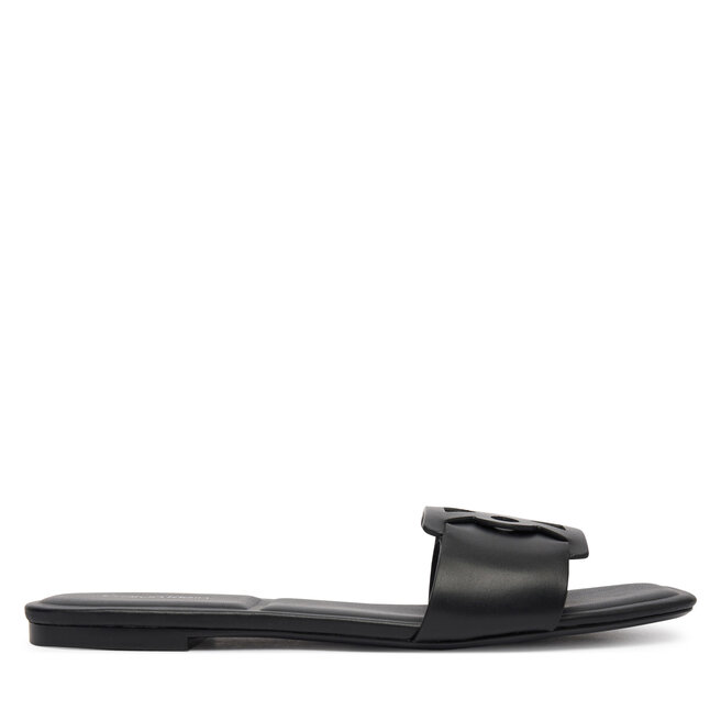 Klapki Calvin Klein Square Flat Sandal Emblem HW0HW03128 Czarny