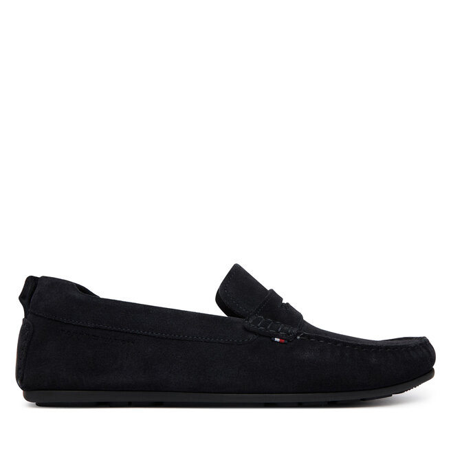 Mokasyny Tommy Hilfiger Core Hilfiegr Suede Driver FM0FM05789 Granatowy