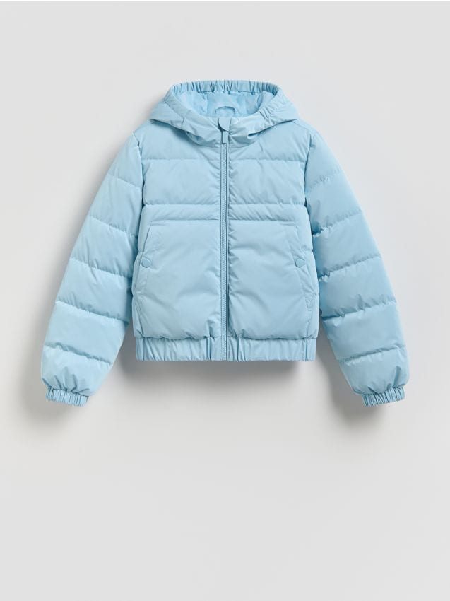 Reserved - Pikowana kurtka z kapturem - jasnoniebieski