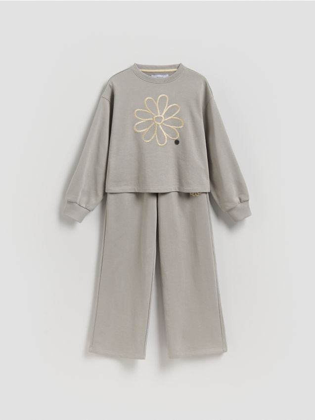 Reserved - Bawełniany komplet - jasnoszary