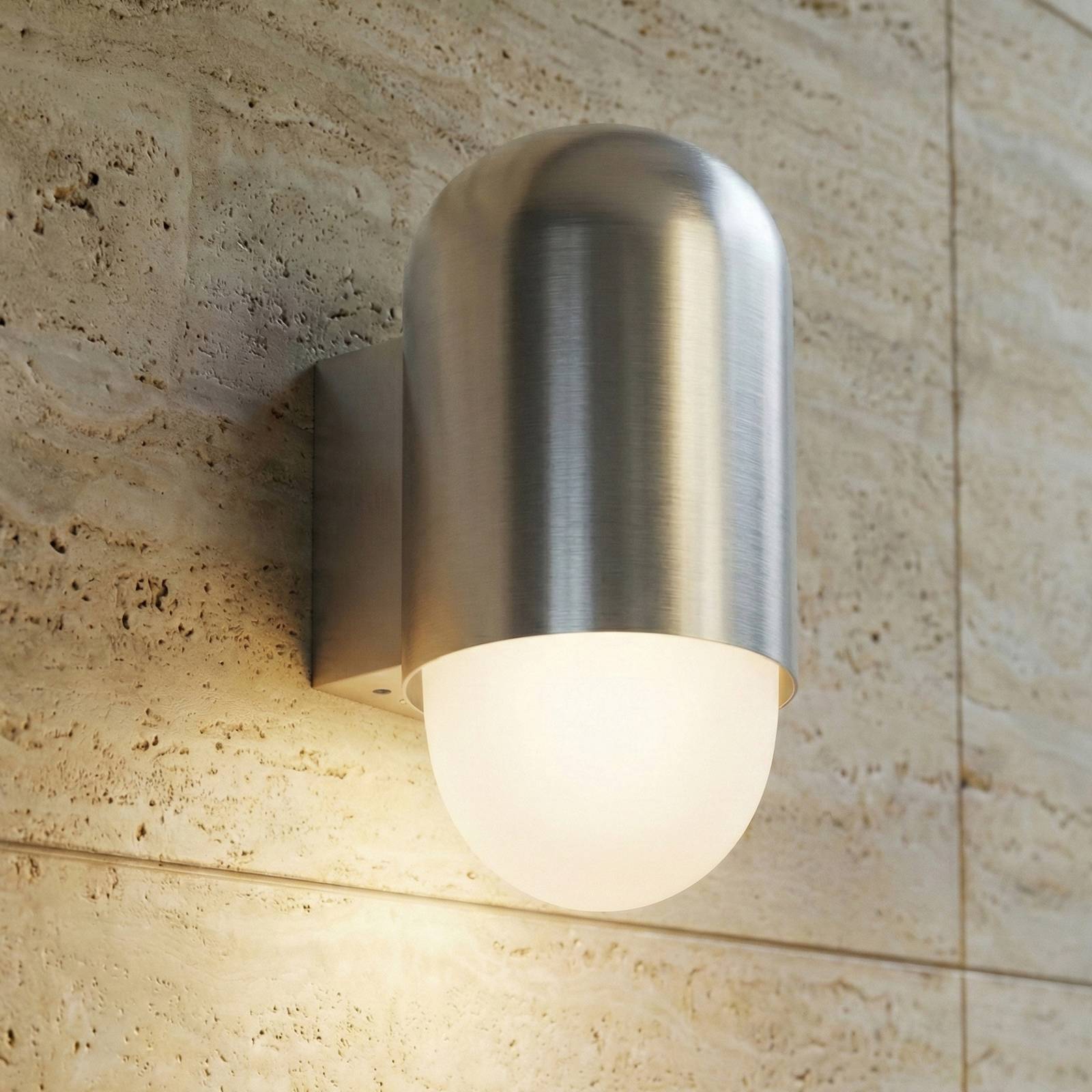 Kinkiet zewnętrzny Pilva Lindby, możliwość ściemniania, aluminiowy / szary / cynkowy, aluminium, nowoczesny