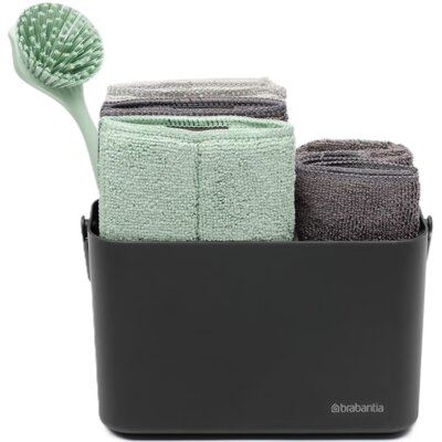 BRABANTIA Koszyk na przybory do zmywania Sink Side 233340 Ciemny szary (7 akcesorów)