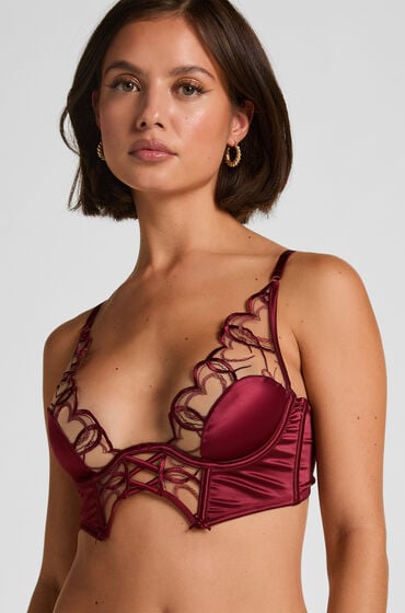 Hunkemöller Biustonosz usztywniany z fiszbinami Longline Olivia Czerwony