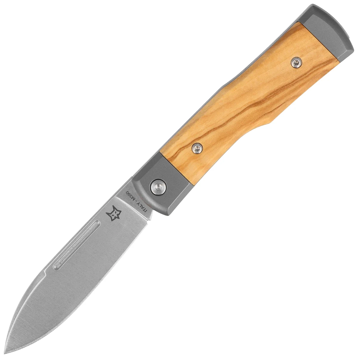 Scyzoryk Fox Gunstock Olive Wood/Titanium, Satin M390 (FX-558 OL)